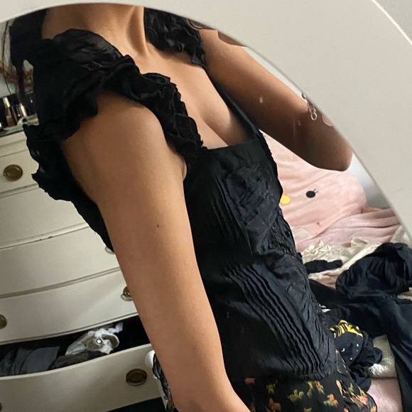 Bebe Black Button Up Corset Top - Picture 4 of 6